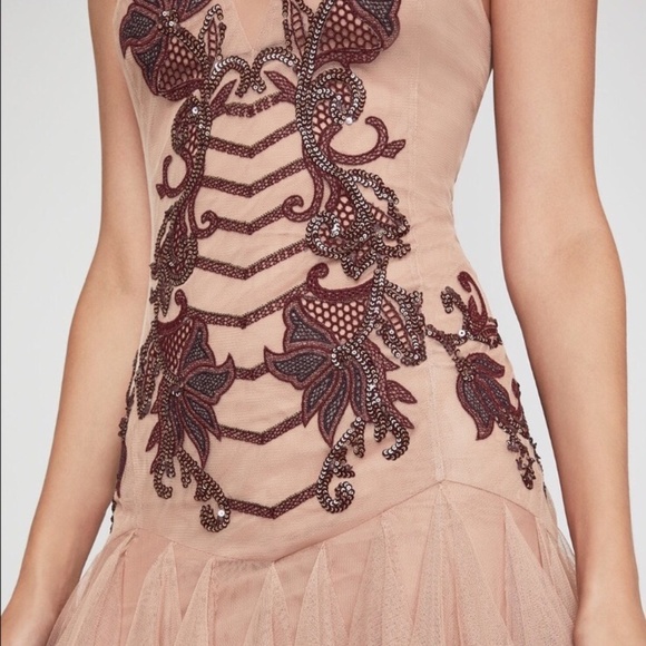 NEW BCBGMaxazria Floral Embroidered Tulle Gown - Picture 3 of 8